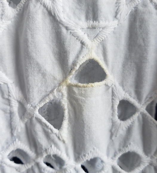 Anthropologie Maeve Geo Eyelet Shirtdress Size Medium - Picture 10 of 11